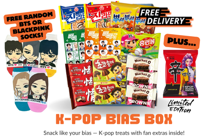 K-Pop Bias Snack Box (+ FREE BTS or Blackpink socks)